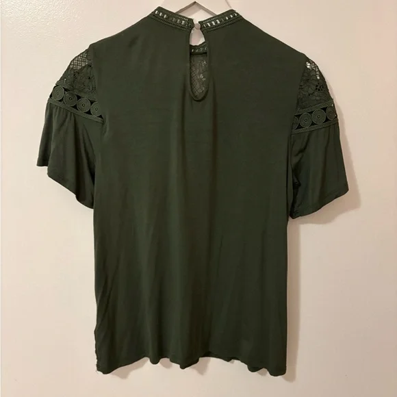 Olive Lace Ruffle Blouse - Picture 2 of 4